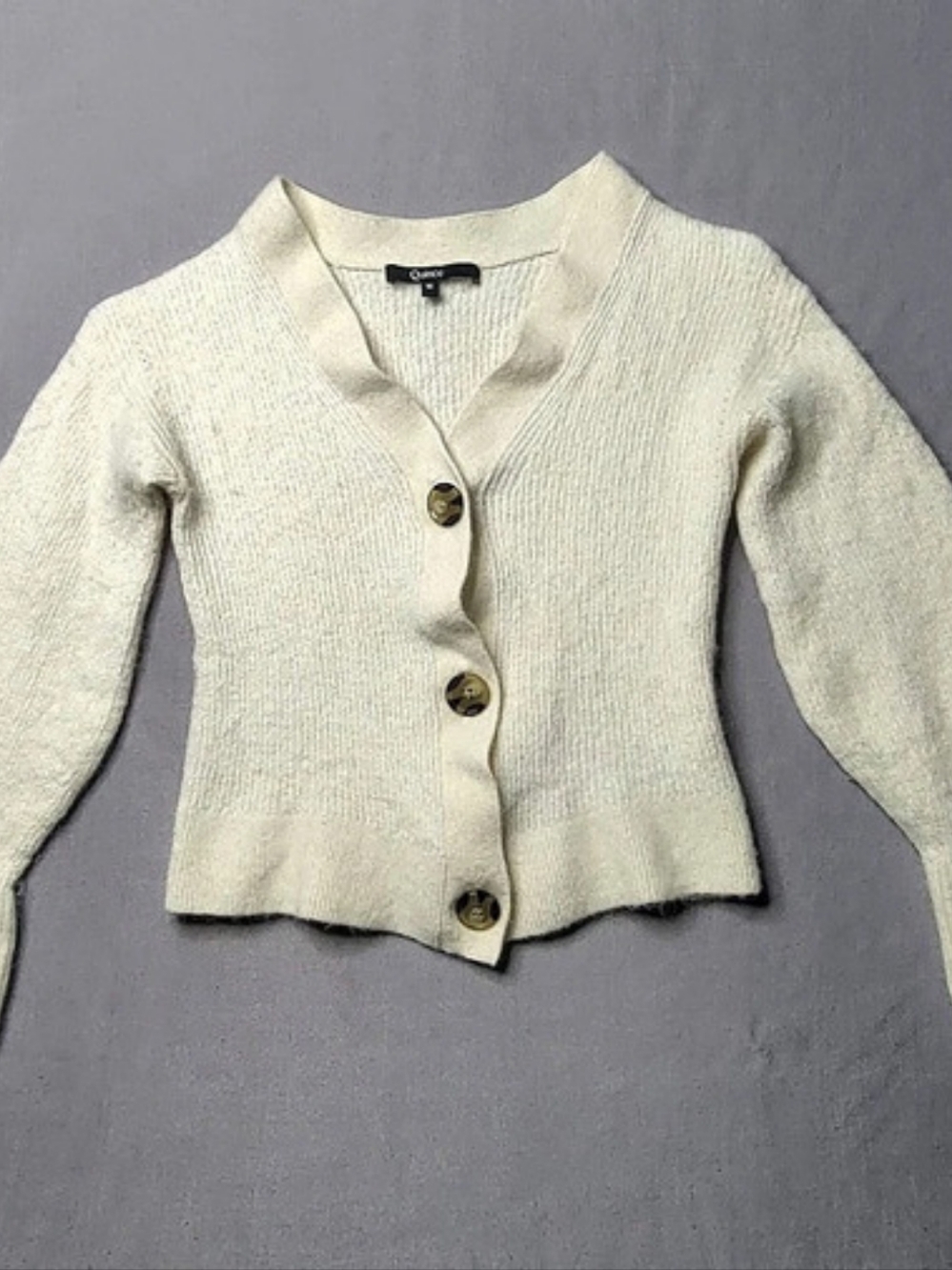 Quince Women'sCardigan in Cream Size Medium Merino Wool Nylon & Baby Alpaca